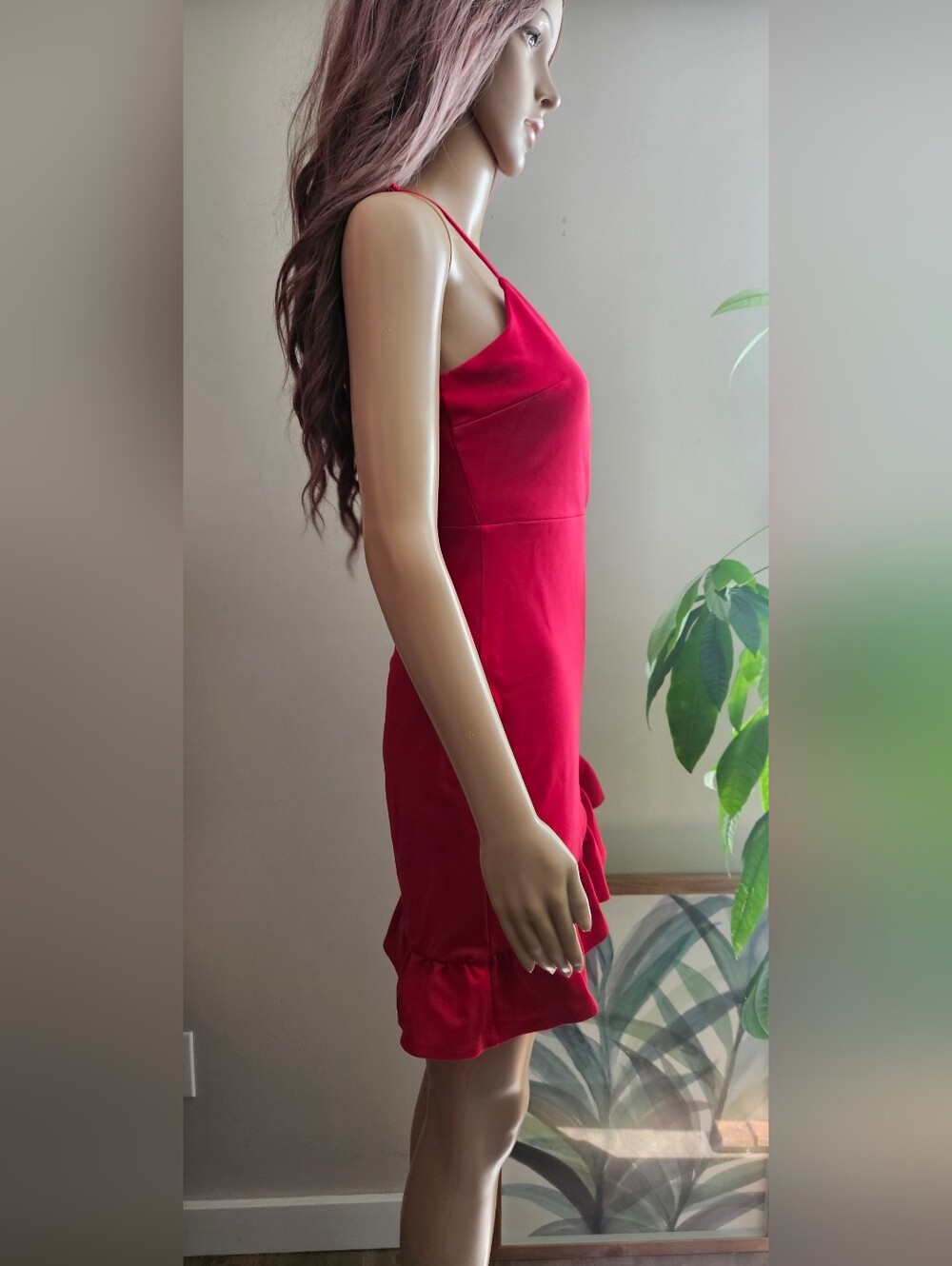 Lulu's Red Spaghetti-Strap Ruffle Mini Dress - Picture 4 of 11